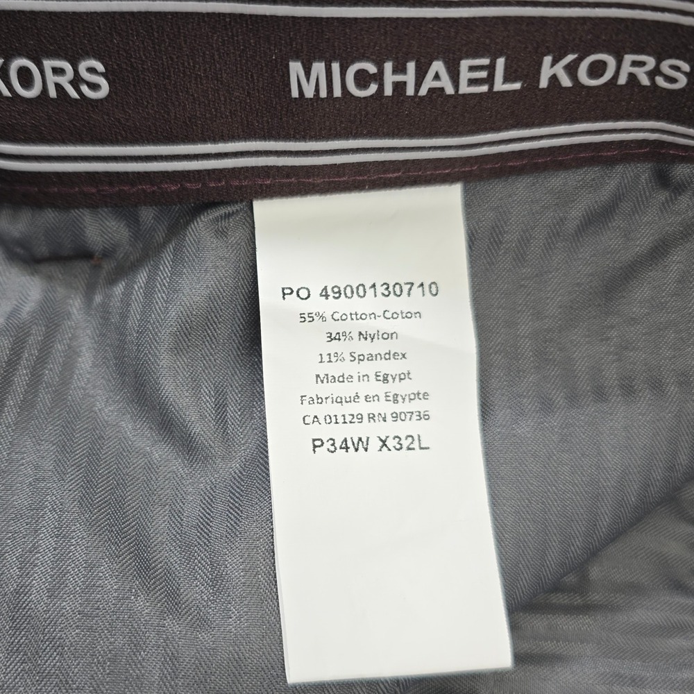 Michael Kors The Bedford Pant Classic Fit Wrinkle Resistant Stretch Men 34W X32L - Picture 6 of 9